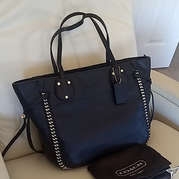 Coach Handbags - COACH TATUM Whiplash tote Black Leather NWT